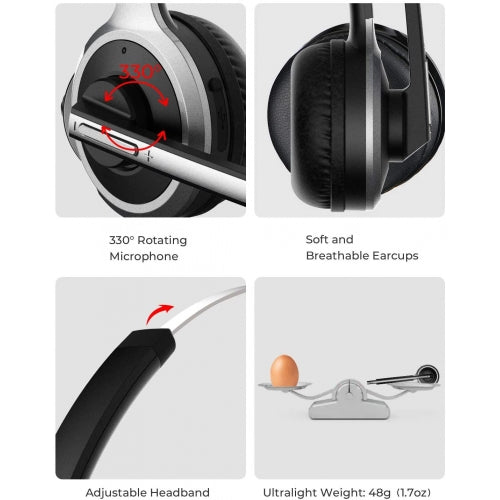 Wireless Headphone, Hands-free Headset With Boom Mic - ACL96