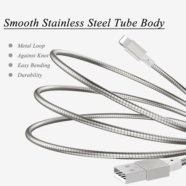 Metal USB Cable, Power Charger Cord 6ft - ACG43