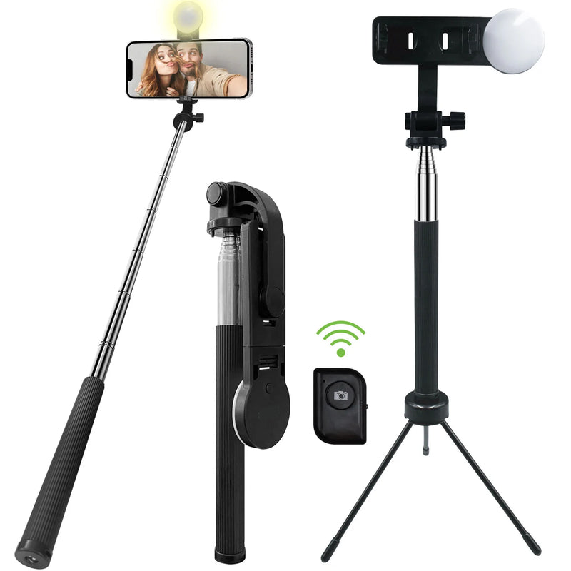 Selfie Stick, Remote Shutter Built-in Tripod Wireless - ACZ98
