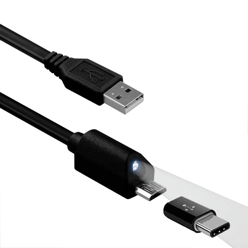 2-in-1 6ft Long USB Cable, Fast Charging Type-C Adapter Micro-USB and USB-C - ACH07