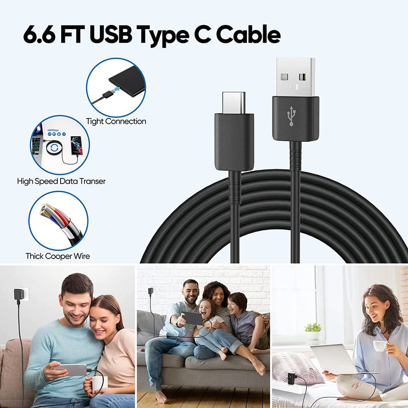 Home Wall Charger , Long Cord Power Adapter 6ft Long USB-C Cable - ACG77