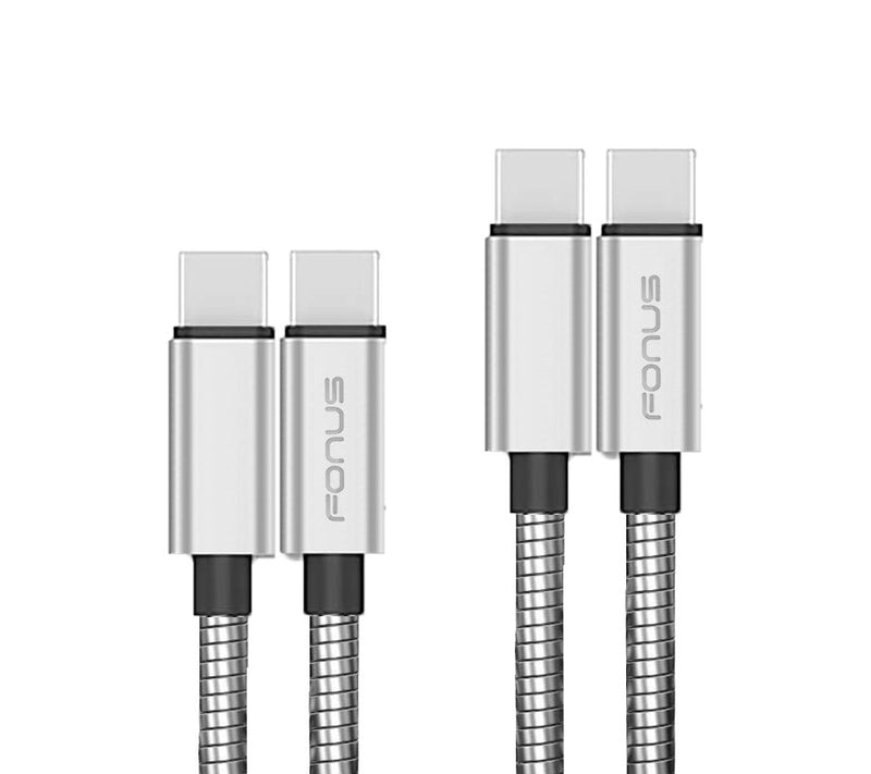 3ft and 6ft Long Metal PD USB-C Cables,  Power Wire TYPE-C to TYPE-C Cord Fast Charge  - ACY65 1792-1