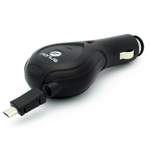 Car Charger, DC Socket MicroUSB Retractable - ACC18