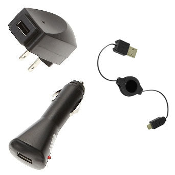Car Home Charger, MicroUSB Retractable USB Cable - ACB84