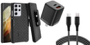 Belt Clip Case and Fast Home Charger Combo , 6ft Long USB-C Cable PD Fast Charger Cord Swivel Holster - ACA85+G88