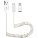 2-in-1 Car Home Charger, Charger Cord Micro-USB to USB-C Adapter Coiled USB Cable - ACK12