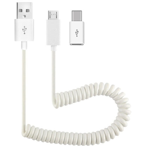 Coiled USB Cable , Sync Power Wire Charger Cord - ACK34
