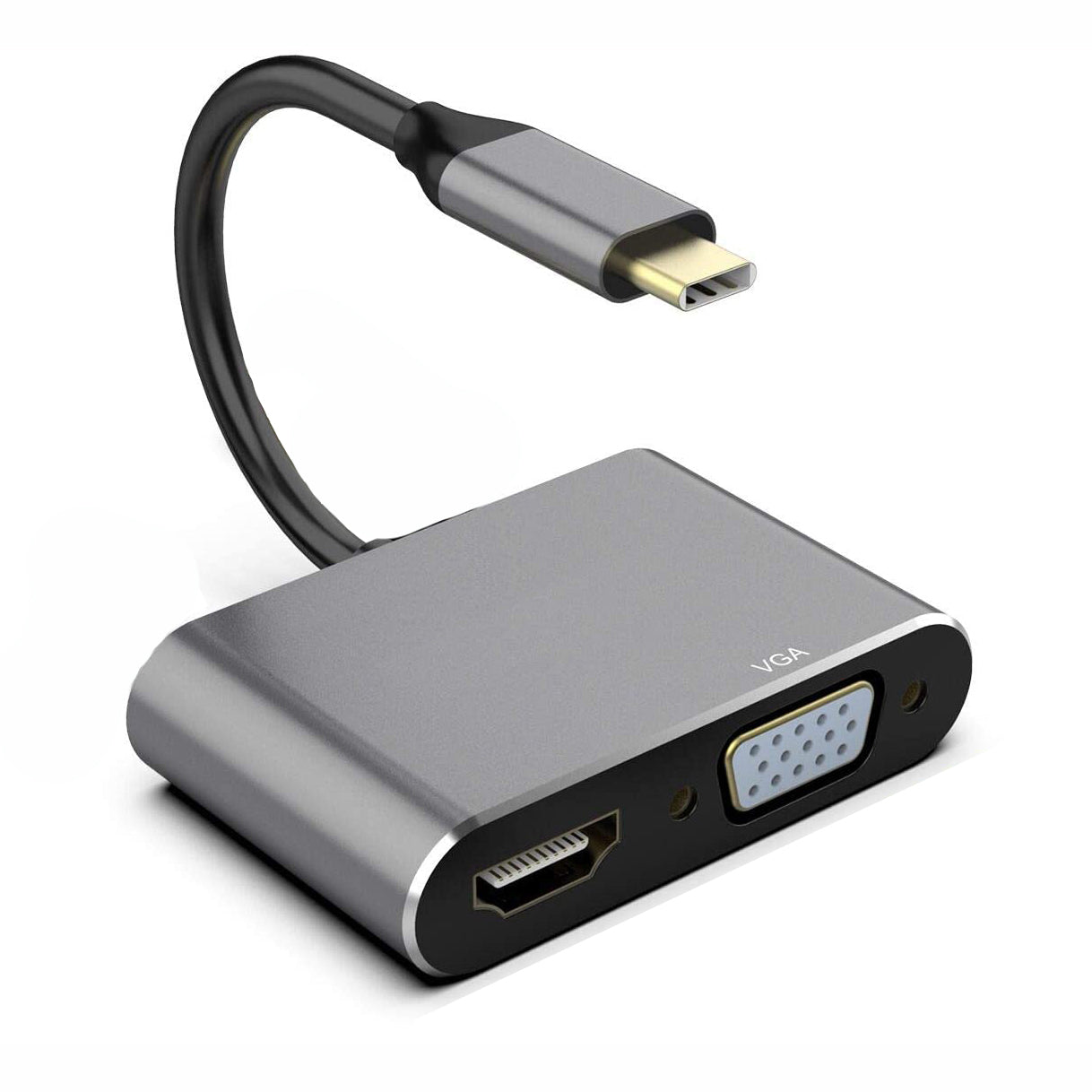 Cable Adapter USB-C to HDMI VGA Adapter, TV Video Hub HDTV Cable Video Splitter - AC