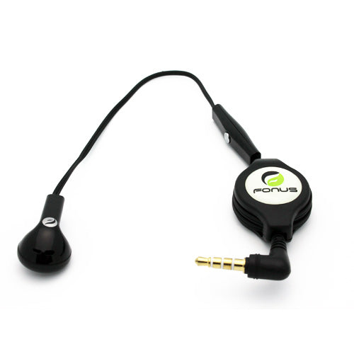 Retractable Mono Earphone, Headset 3.5mm w Mic Headphone - ACJ80