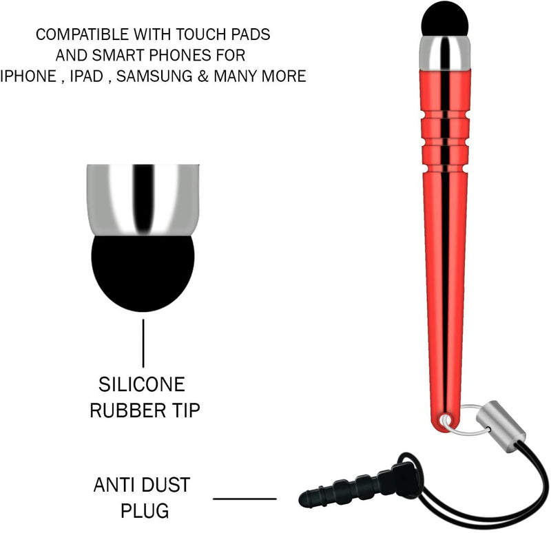 Red Stylus, Compact Aluminum Touch Pen - ACY03