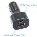 Quick Car Charger, Type-C PD 2-Port USB 36W - ACS40