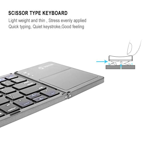 Wireless Keyboard, Portable Rechargeable Folding - ACL66