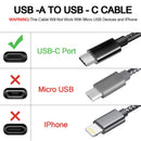 6ft USB Cable, Power Charger Cord Type-C - ACA01