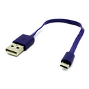 Short USB Cable, Charger Purple MicroUSB - ACB04