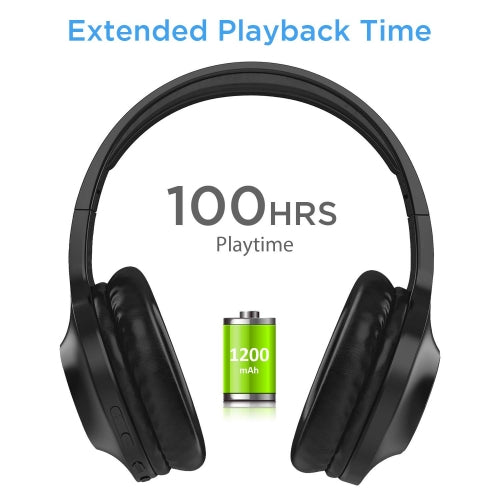 Bluetooth Headphones, Over Ear Wireless Earphones w Mic Foldable Headset - ACCM5