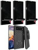 Belt Clip Case and 3 Pack Privacy Screen Protector , Kickstand Cover TPU Film Swivel Holster - ACZ09+3Z28