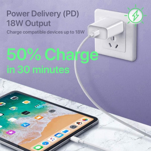 18W Fast Home Charger, Quick 6ft USB-C Cable PD Type-C - ACJ09