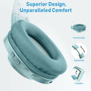 Bluetooth Headphones, Over Ear Wireless Earphones w Mic Foldable Headset Blue - ACCM2