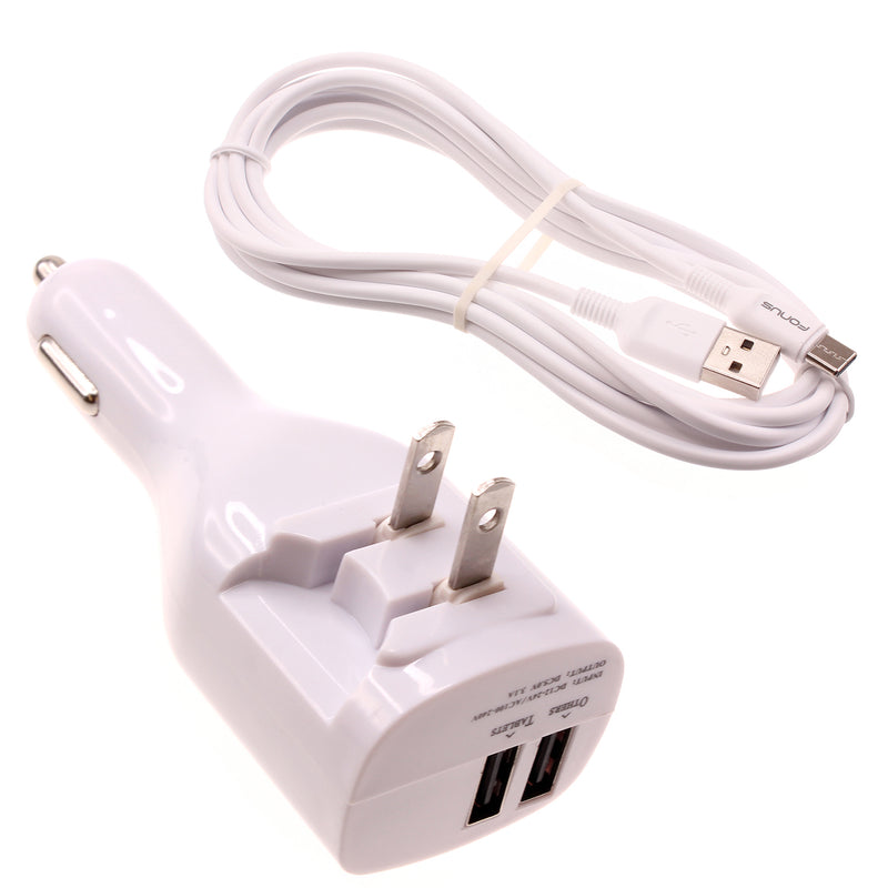 2-in-1 Car Home Charger,  Travel Power Adapter Long Cord 6ft Micro USB Cable  - ACY14 1735-1