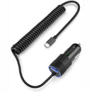 36W Fast Car Charger, Coiled Type-C Cable Power Adapter USB-C - ACJ27