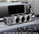Car Charger, DC Socket 3-Port Splitter - ACM60