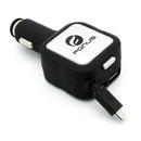 Car Charger, 2-Port USB 4.8Amp Retractable - ACM89