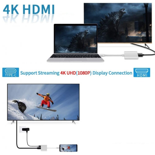 USB-C to 4K HDMI Adapter, Charger Port HDTV Adapter PD Port - ACX97