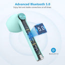 Bluetooth Earphones, TWS True Wireless Stereo Earbuds Headphones - Letscom T16 - Green