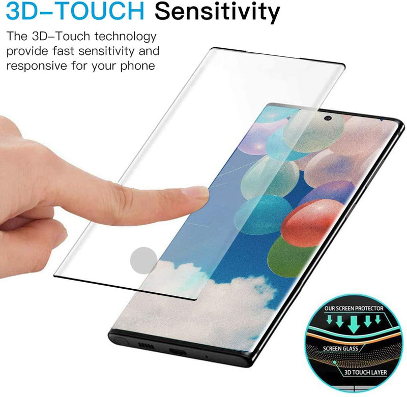 3 Pack Screen Protector, 3D Curved Edge (Fingerprint Unlock) Tempered Glass - AC3T37