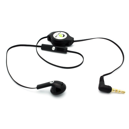 Retractable Mono Earphone, Headset 3.5mm w Mic Headphone - ACJ80