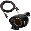 2-Port USB Charger, DC Socket Power Cord 6ft Long Cable - ACA89