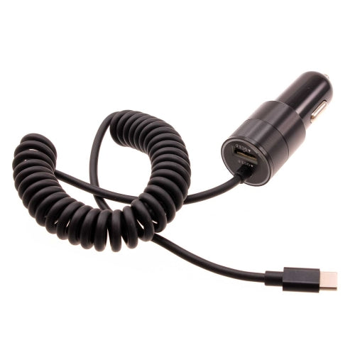 36W Fast Car Charger, Coiled Type-C Cable Power Adapter USB-C - ACJ27