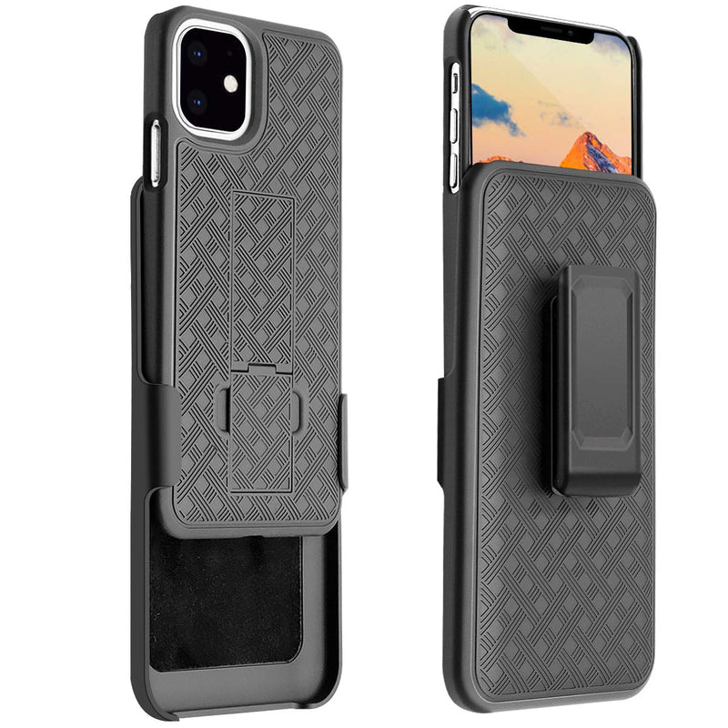 Belt Clip Case and 3 Pack Screen Protector, Kickstand Cover Ceramics Swivel Holster - ACM27+3T03