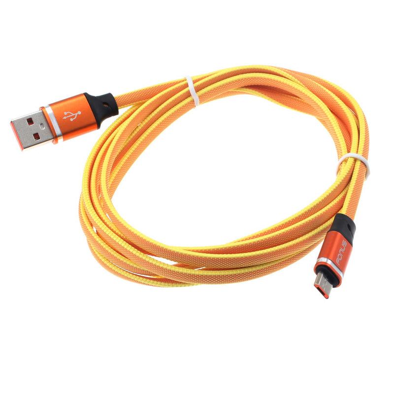 6ft USB Cable, Charger Cord MicroUSB Orange - ACE01