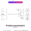 USB-C to 4K HDMI Adapter, TYPE-C TV Video Hub PD Port - ACF83