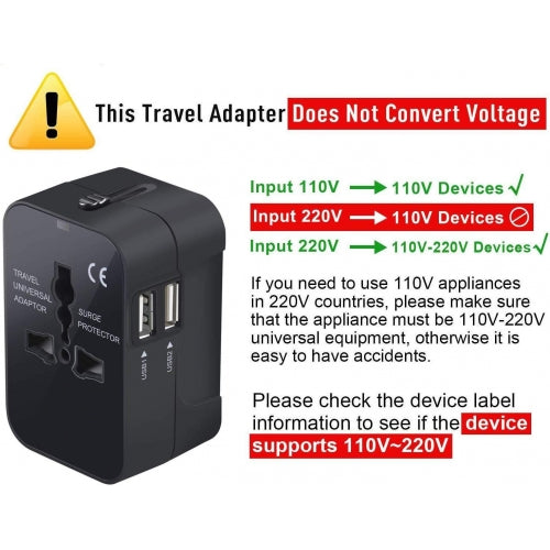International Charger, Adapter Travel USB 2-Port - ACJ69