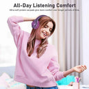 Bluetooth Headphones, Over Ear Wireless Earphones w Mic Foldable Headset Purple - ACCM3