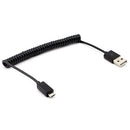 USB Cable, Charger MicroUSB Coiled - ACK09