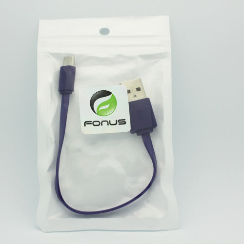Short USB Cable, Charger Purple MicroUSB - ACB04