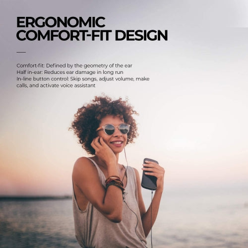 Wired Earphones, Handsfree Mic Headphones Hi-Fi Sound - ACK46