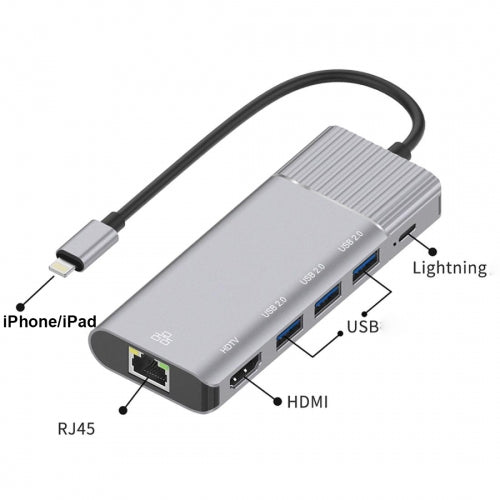 6-in-1 Adapter USB Hub, Charger Port RJ45 Network Port HDTV HDMI - ACG16