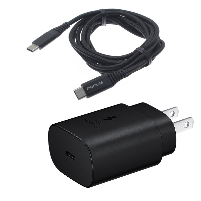 25W Fast Home Charger, Quick 6ft USB-C Cable PD Type-C - ACJ72