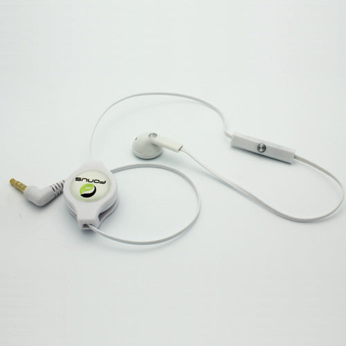 Retractable Mono Earphone, Headset 3.5mm w Mic Headphone - ACJ79
