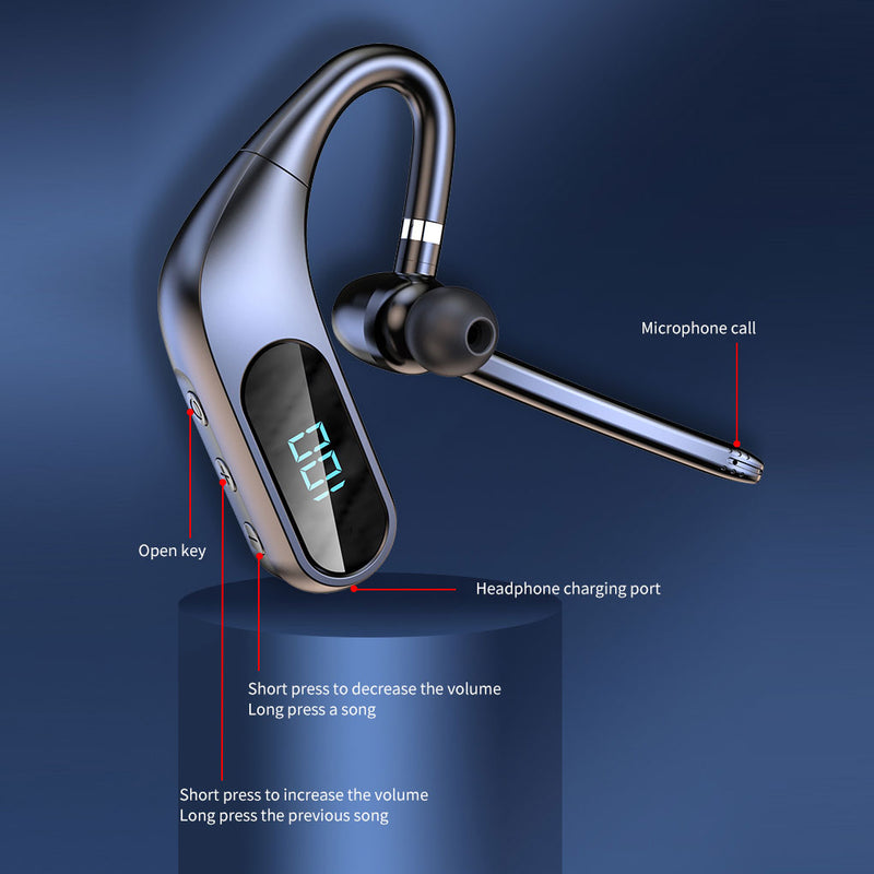 Wireless Earphone, Handsfree Headphone Boom Mic Ear-hook - ACY47