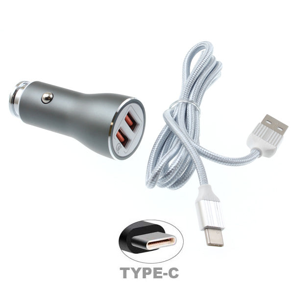 Car Charger, Type-C Cable 2-Port USB 36W Fast - ACD66