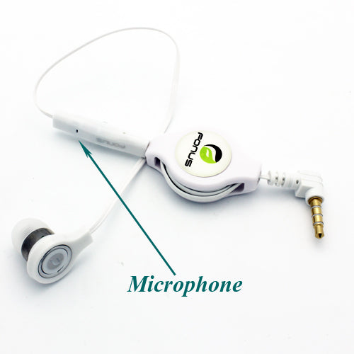 Retractable Mono Earphone, Headset 3.5mm w Mic Headphone - ACM83