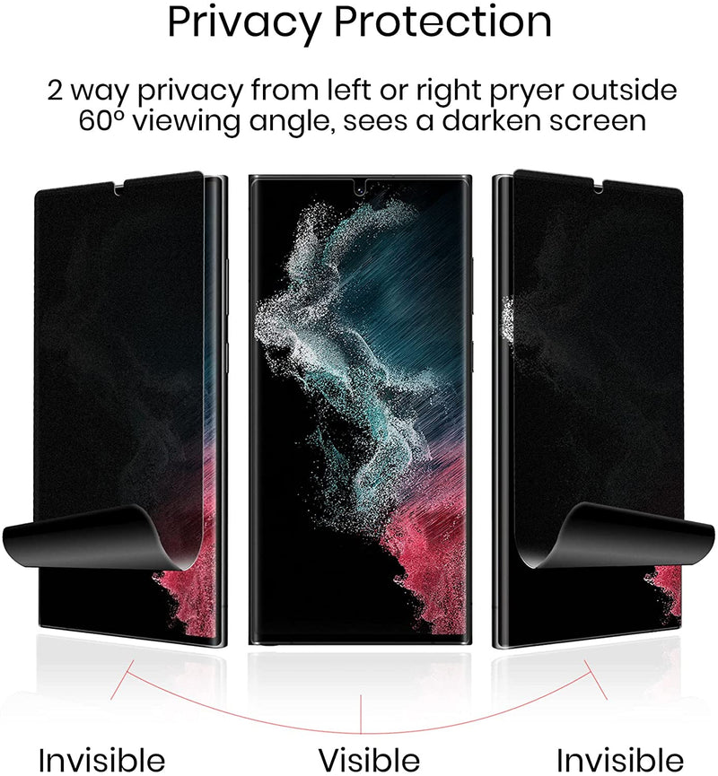 3 Pack Privacy Screen Protector, Anti-Peep Fingerprint Works TPU Film - AC3Z23