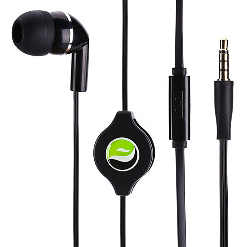 Retractable Mono Earphone, Headset 3.5mm w Mic Headphone - ACF75