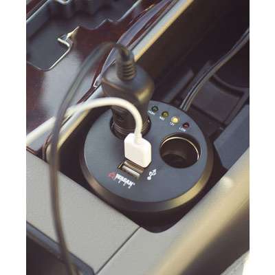 Car Charger, Power 2-Port Cup Holder - ACA63