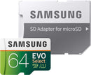 64GB Memory Card,  MicroSD High Speed Samsung Evo  - ACI98 862-2
